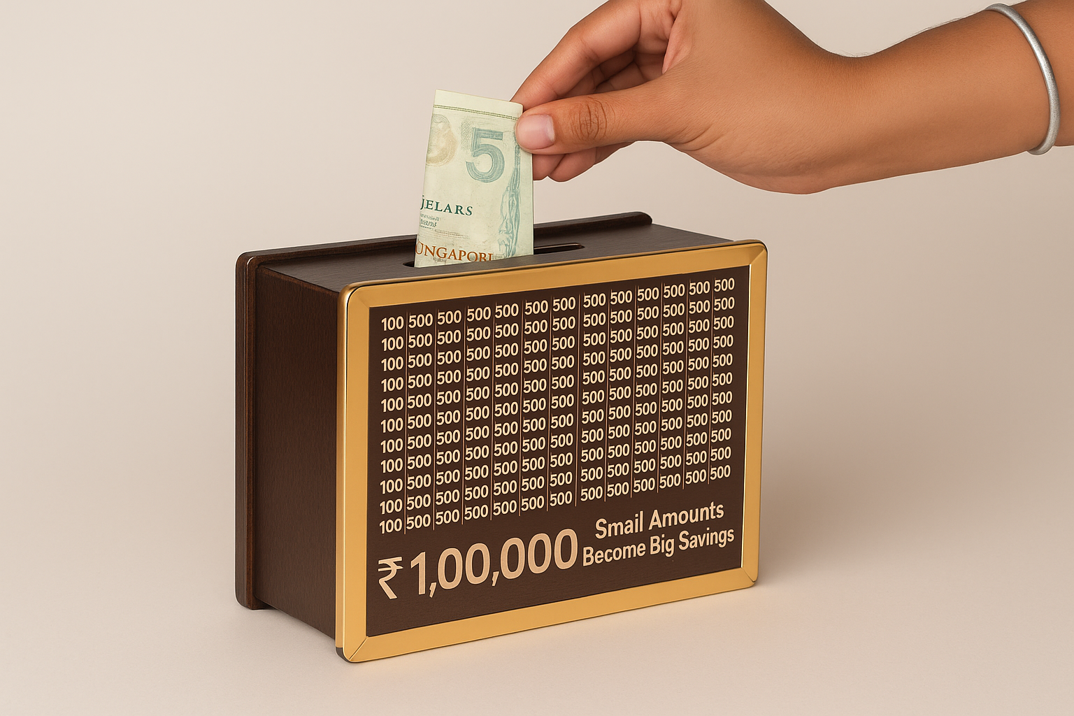 Money Bank Chandan Wood Wooden Piggy Bank for Kids & Adults